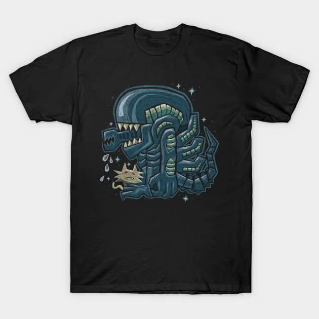 Cute Space Alien Creature T-Shirt by DeepFriedArt